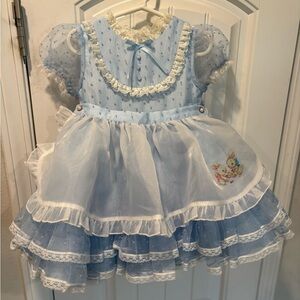 Humming birds & Flowers morning glory blue dress size 4